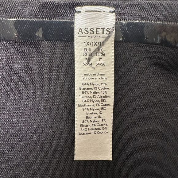 Assets By Spanx Remarkable Result High Waist Mid Thigh Shaper Black Plus Size 1X - Picture 7 of 12